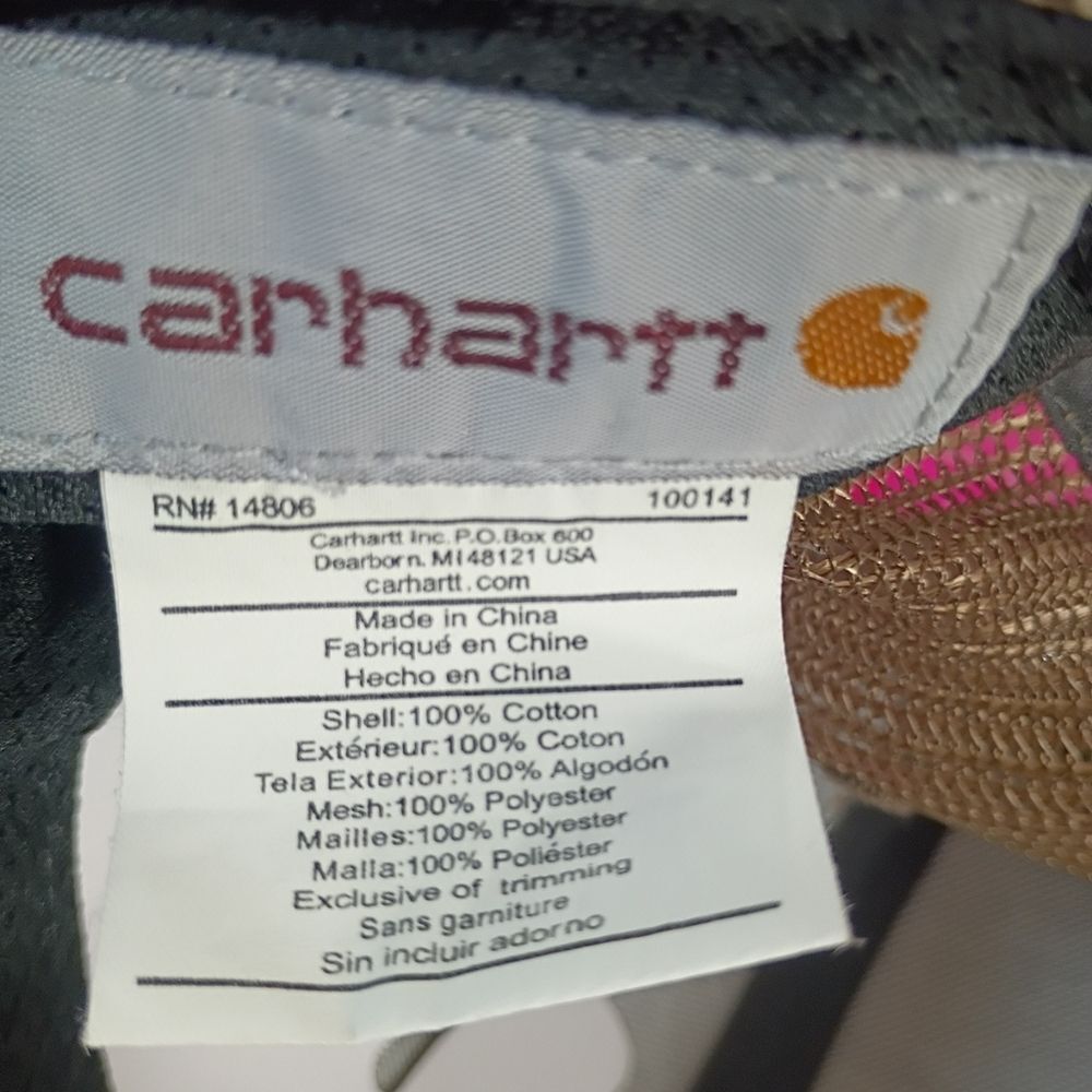 Carhartt Mesh Back Logo Graphic Baseball Hat Cap Brown 14806. - Picture 6 of 7